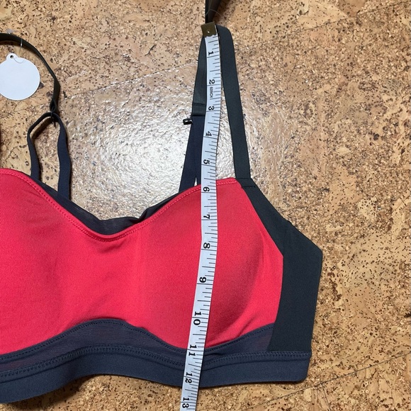 Brooks Moving Comfort Fine Form Sports Bra In Poppy/Asphalt Sz 32CD-34C Small. - Picture 16 of 16